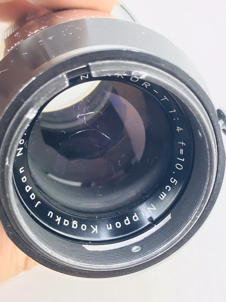 NIKON Nikkor-T F=10.5cm 1:4 mf lens No.405780w front cap W/ Case Nippon Kogaku - Image 3 of 4