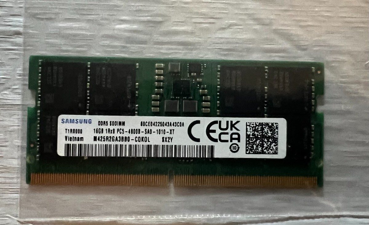 Samsung 16GB 1Rx8 PC5-4800B DDR5 4800MHz SODIMM Laptop Memory