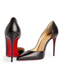 100% AUTH NEW WOMEN LOUBOUTIN IRIZA D'ORSAY 100 BLACK LEATHER PUMPS/HEELS US 8 — photo 5