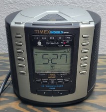 Timex Indiglo T600B Stereo Alarm Clock Radio AM/FM Nature Sounds Read Descriptio