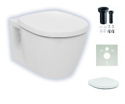 KOMPLETTSET WAND-WC IDEAL STANDARD CONNECT BESCHICHTUNG + SITZ + ZUBEHÖR E8174MA