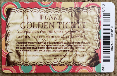 willy wonka coin pusher rare card RARE WILLY WONKA SET with Golden Ticket From Dave & Busters