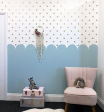 SCALLOP Edge / POLKA Dot STENCIL Twin Pack, Nursery Room Makeover, Wall Stencils