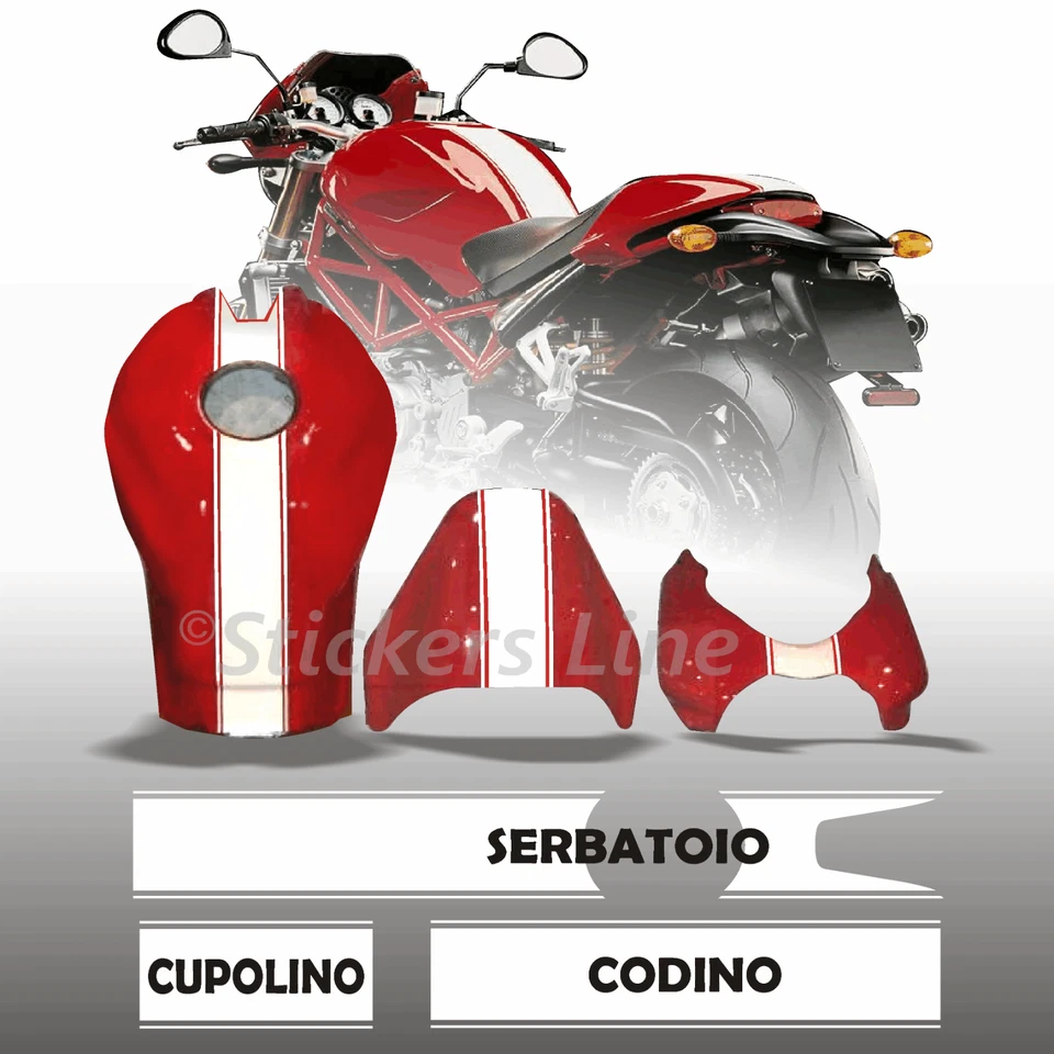 Adesivi moto strisce centrali DUCATI MONSTER fasce adesive DUCATI S4R S4RS bande