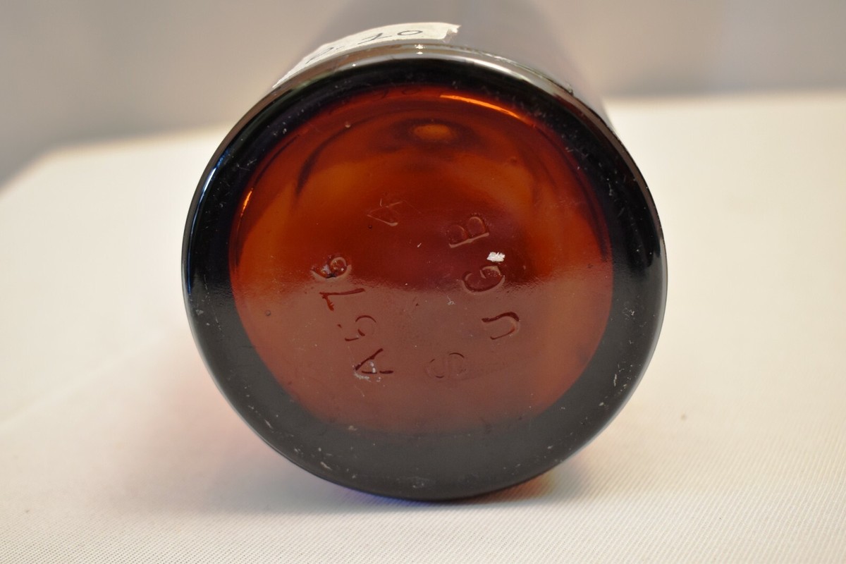 Antique Glass Bottle Amber Color Swing Top Closure Beer Or Mineral