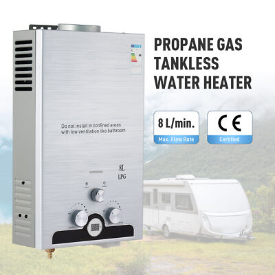 CO-Z 8L LPG Propane Gas Hot Water Heater Instant Tankless Boiler w LED Display