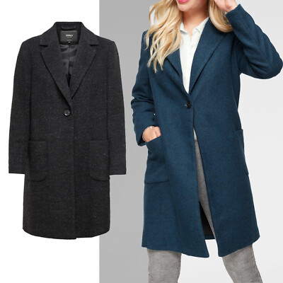 Marken klassischer Mantel Gr.34 XS Übergangsmantel Jacke GRAU SCHWARZ meliert