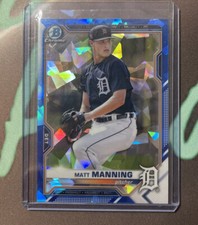 Matt Manning Detroit Tigers 2021 Bowman Chrome Prospects Sapphire #BCP-205