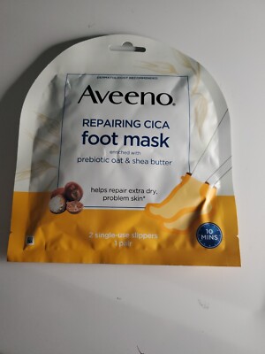 Aveeno   Repairing CICA Foot Mask   Prebiotic Oat & Shea Butter   Dry Skin   NEW