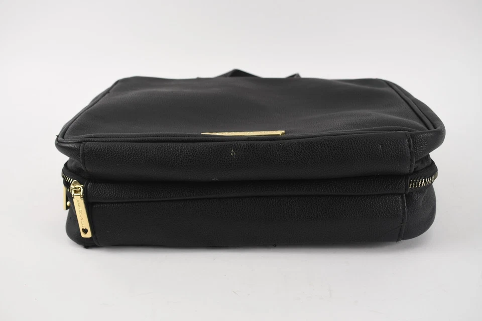 Betsey Johnson Black Kitty Cat Cosmetic Travel Bag Rhinestone Ear Nose Gold Face - Image 3 of 4