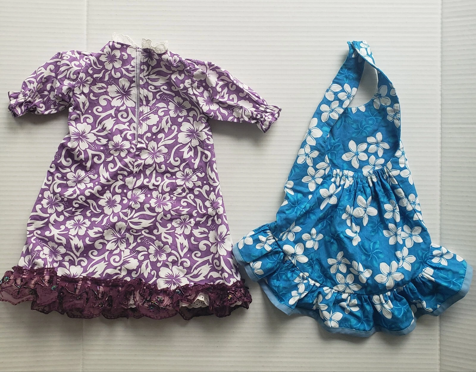 VETEMENTS Due abiti floreali hawaiani per bambola 18 pollici ragazza americana fatti a mano Kauai Hawaii