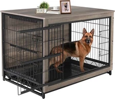 44 inch Wooden Dog Crate Furniture Pet Cage w/Removable Tray for Medium Larg dog