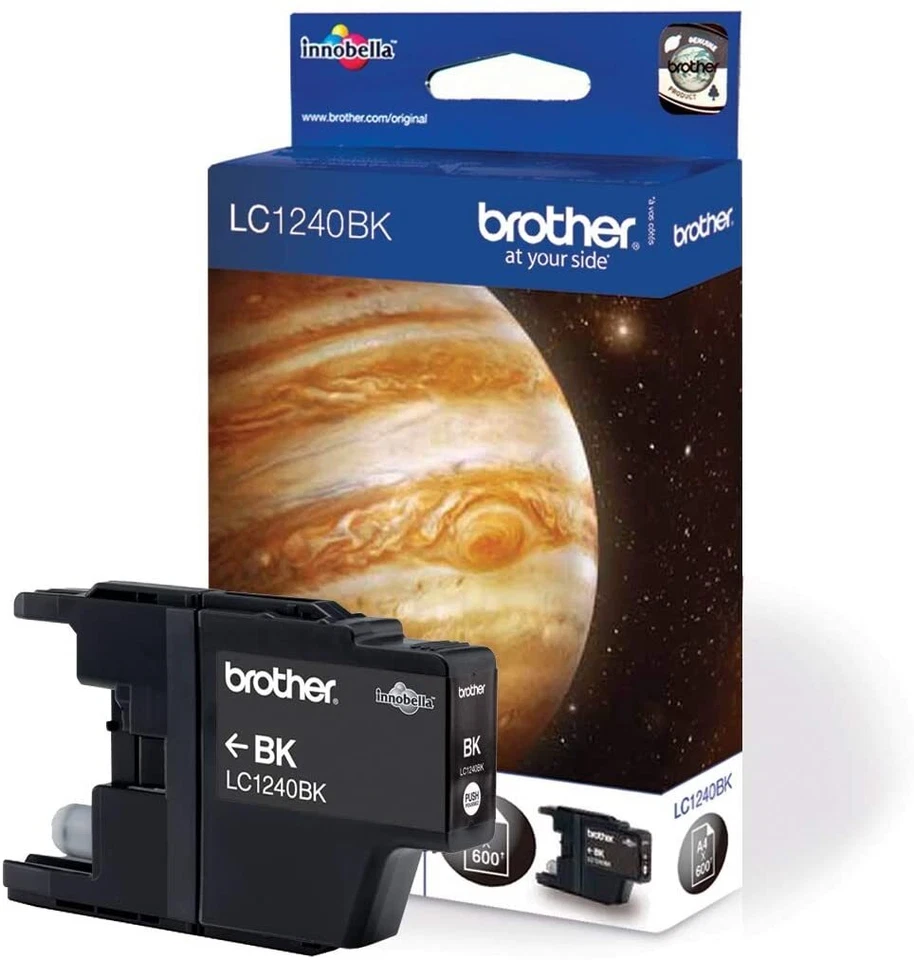 Brother LC1240BK cartouche d'encre Noire authentique (TVA incluse) - Photo 1/1