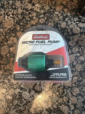 Edelbrock Universal Diesel 12V Micro Electric Fuel Pump 38 GPH / 144 LPH 17302