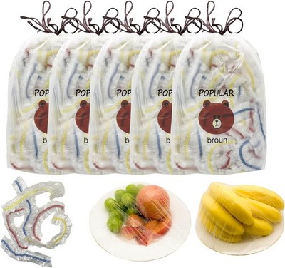 500pcs Reusable Elastic Food Covers - Universal Stretchable Clear Adjustable
