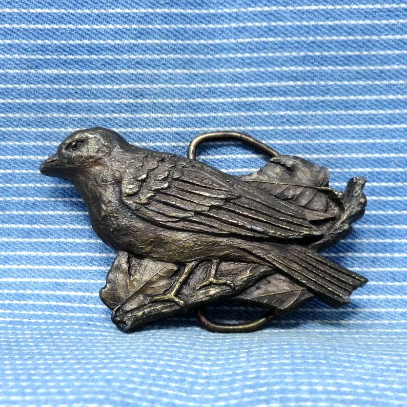Hebilla de cinturón de pájaro raro Robin R-144 naturaleza ornitólogo hippie bergamota .CPA669 Foto 2 de 4