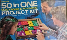 Science Fair 50-in-One Electronic Magnetic Project Kit 28-227, Untested 1980..