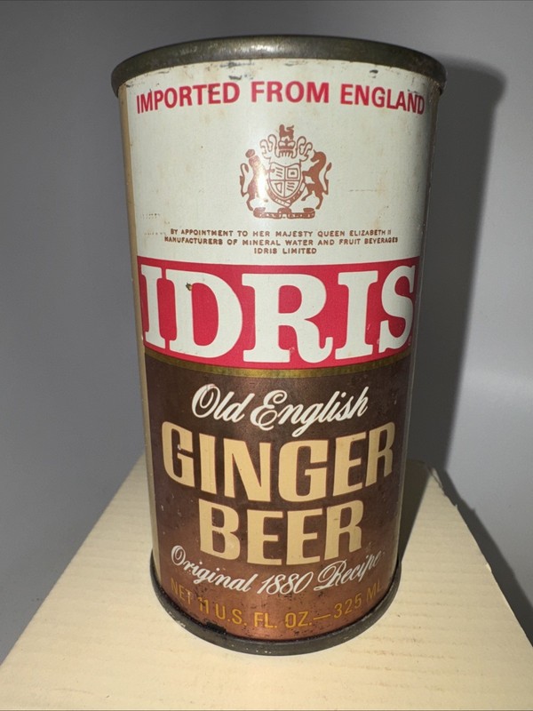 IDRIS Old English Ginger Beer - Flat Top Can From England - Version 1 - 325 ML