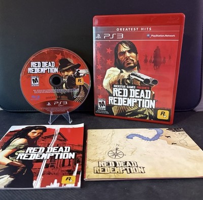 Red Dead Redemption (PS3, PlayStation 3) CIB Complete w/ Map. Tested. Red Label