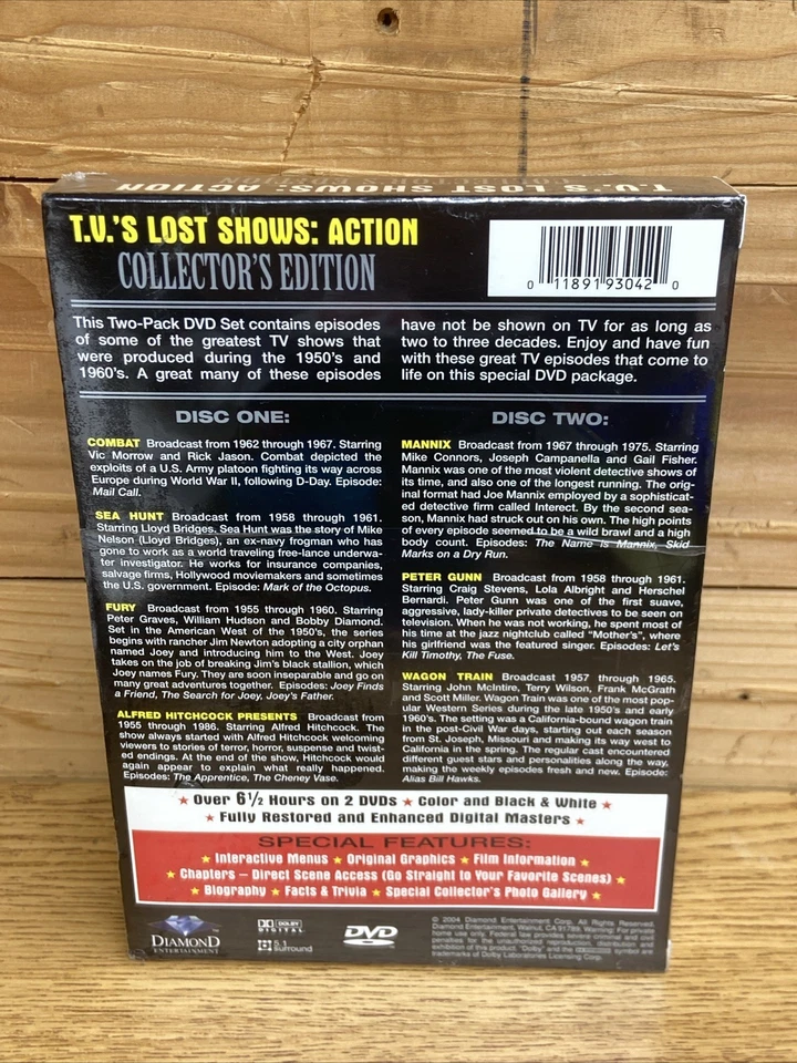 T.V.'S LOST SHOWS 2 DVD Boxed Set Lassie, Mr. Ed, Sea Hunt , Mannix  Sealed - Image 2 of 3