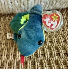 Ty Beanie Baby Hissy Snake Beanbag Plush Original Tag April 4 1997 PE Retired