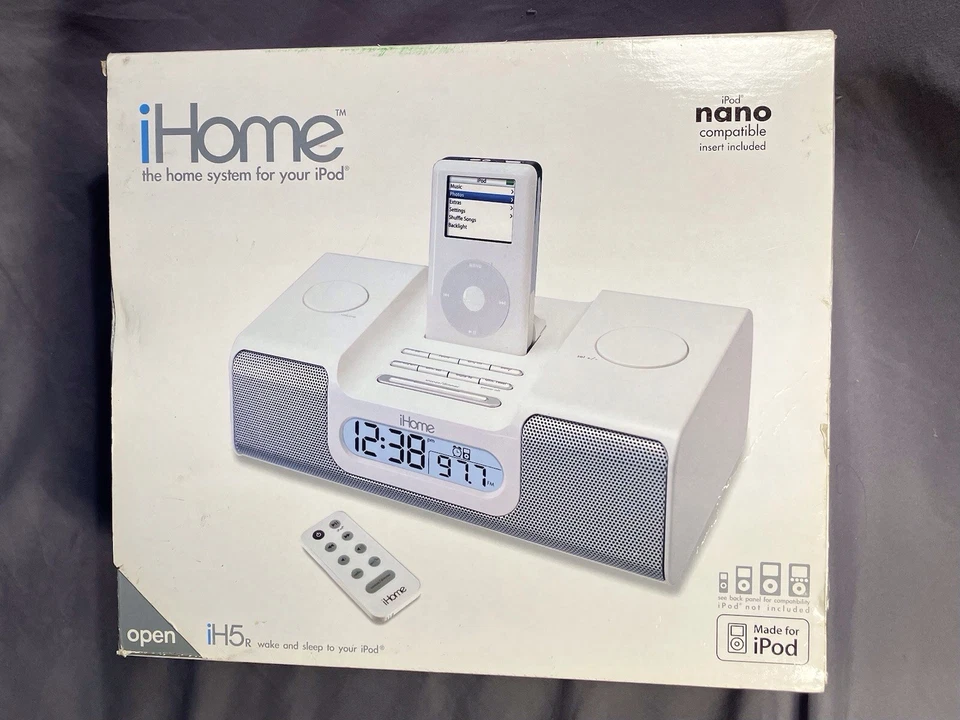 iHome iH5r iPod Dock Alarm Clock Radio in Original Box w/Accessories Used/Tested - Image 2 of 4