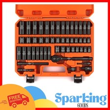 Professional 3/8" Drive 50-Piece Impact Socket Set - Includes Extension & Joint