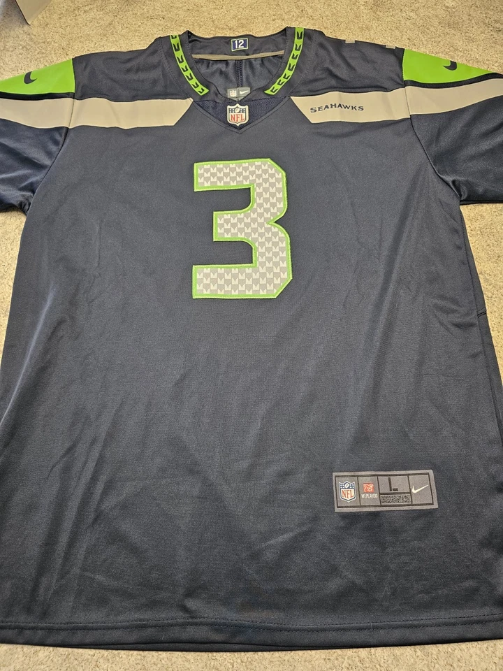 Camiseta Nike Russell Wilson Seattle Seahawks NFL #3 tamanho G - Imagem 2 de 4