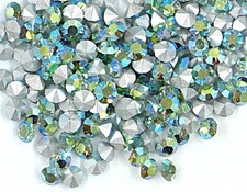 12 Vintage Swarovski Peridot Aurora Borealis SS24 5.35mm. R1 Rhinestones R513