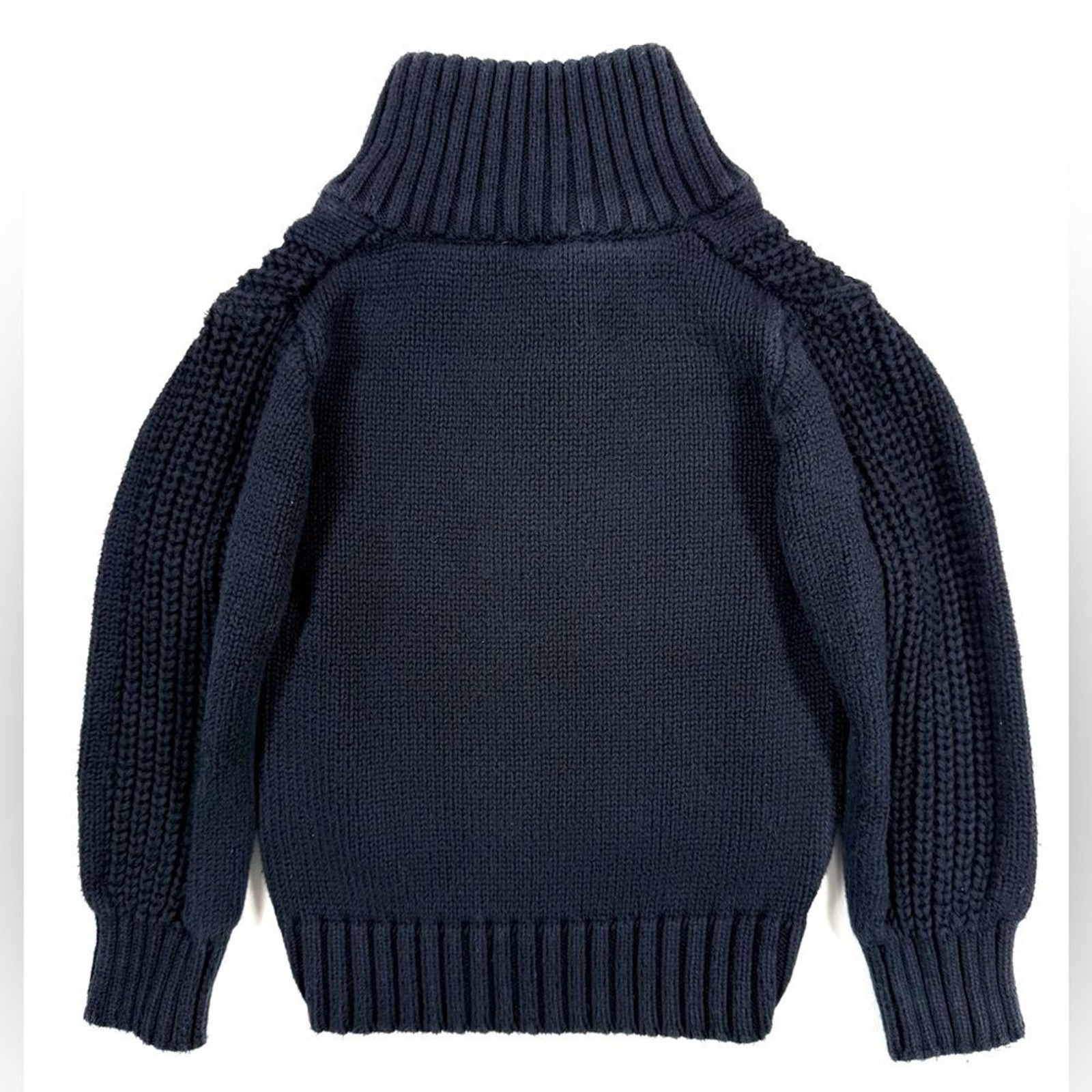 ZARA KIDS Boys Chunky Cable Knit Sweater 2-3 Navy Preppy Fisherman Nautical Cozy thumbnail 8
