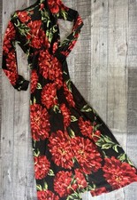 UK2LA Womens Maxi Open Front Cover Up Sheer Front High Slit Size XS Missing Belt