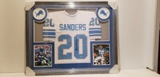 Barry Sanders Framed Auto Custom Jersey