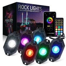 Xprite RGBW LED Rock Lights Kit with Bluetooth Wireless G7 - 6PCS,