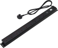 Amazon Basics Heavy-Duty Metal Surge Protector Power Strip, 9 Outlets (UK Plug),