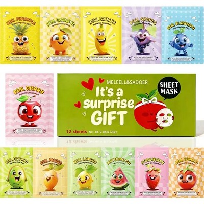Collagen Face Masks Hydrating Facial Sheet Mask Set 12 Pack