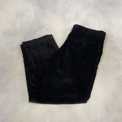 Vintage Corduroy Trousers Black Cord Pants Men's 38