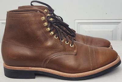 Hambleton Camel Brown Leather Cap Toe Boots Boots Men s Size 11.5E 
