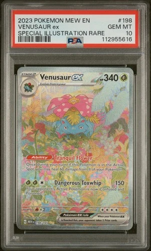2023 POKEMON MEW EN-151 SPECIAL ILLUSTRATION RARE #198 VENUSAUR EX PSA 10