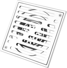 Square Shower Floor Drain Cover Anti-Odour Stainless Steel Large Outlet 15x15cm