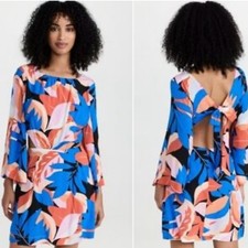 NWOT SIZE XS MINKPINK Bell Sleeve Blue and Pink Sundress