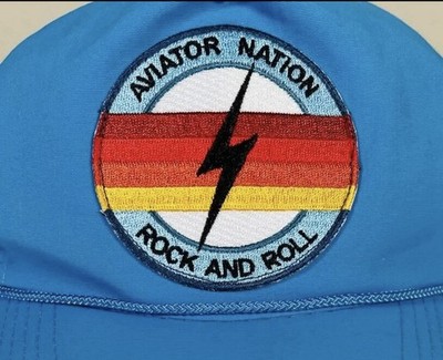 Aviator Nation Rock and Roll Bolt Vintage Nylon Hat Neon  display picture 3