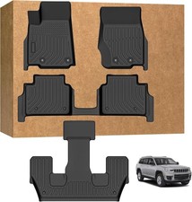 Floor Mats for Jeep Grand Cherokee L 2021-2025 6 Seats, TPE Waterproof Non-Sl...