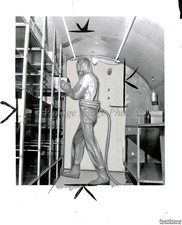 1954 Medical Research Caring Animals Plastic Suit Press Photo 8X10