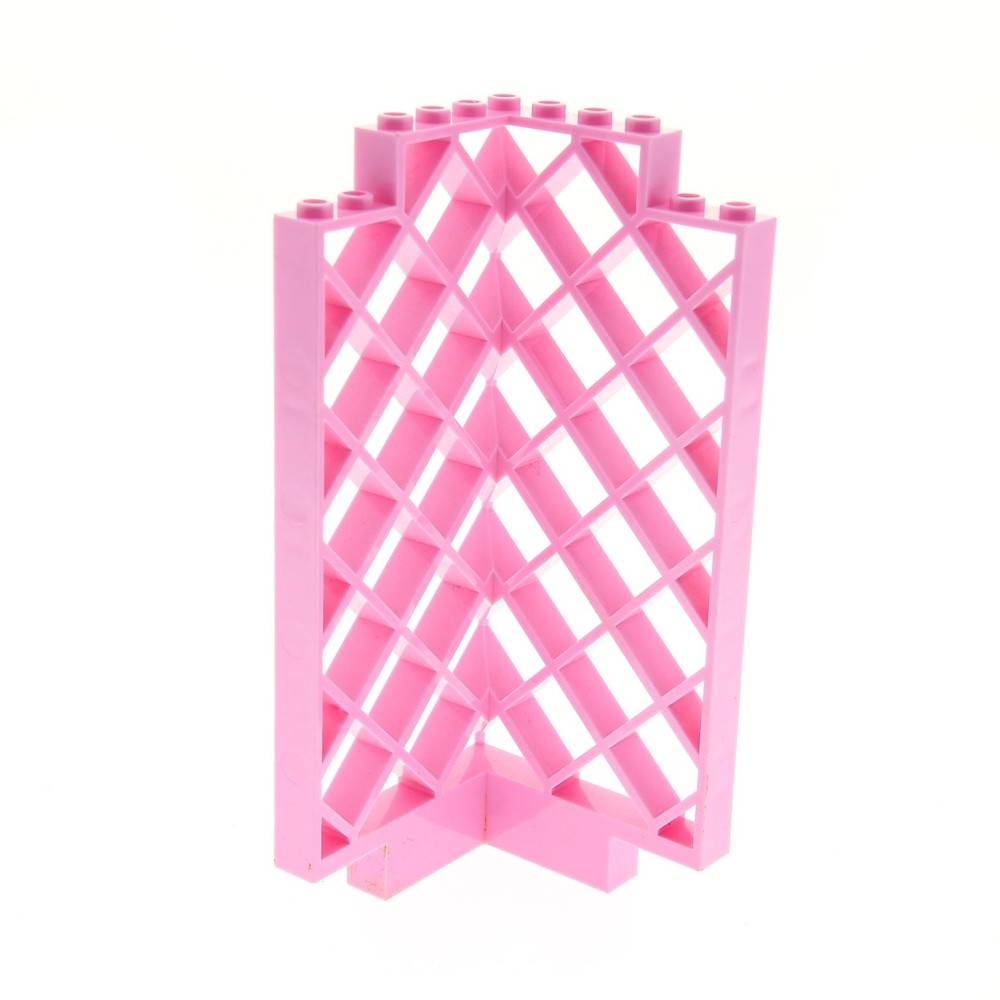 1X Lego Belville Grid Wall B-Ware Worn 6X6X12 Light Pink Corner Fence 30016