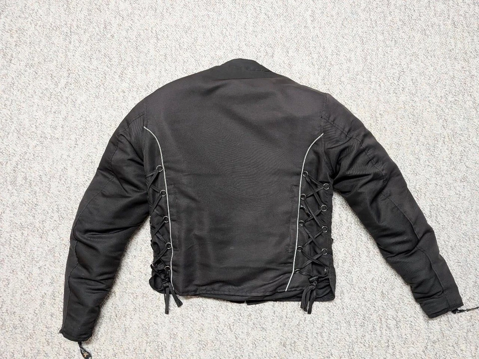 vintage Y2K motorcycle PADDED racing 36 black XS straight jacket costume tripp - Image 3 of 4