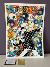 DEATH NYC Banksy Flower Thrower LV Murakami Estampe signée COA
