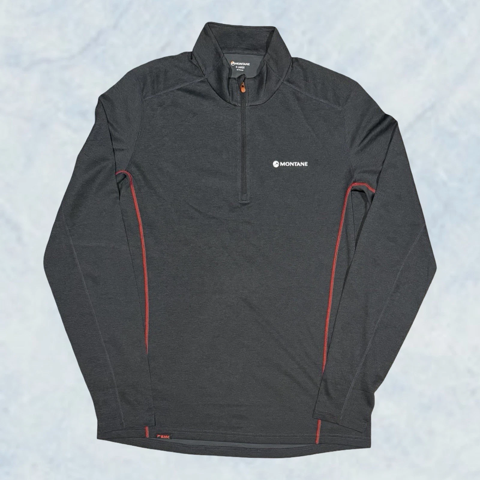 Mens Grey Montane Dart 1/4 Zip Technical Base Layer Top Gym (Size XL) U84