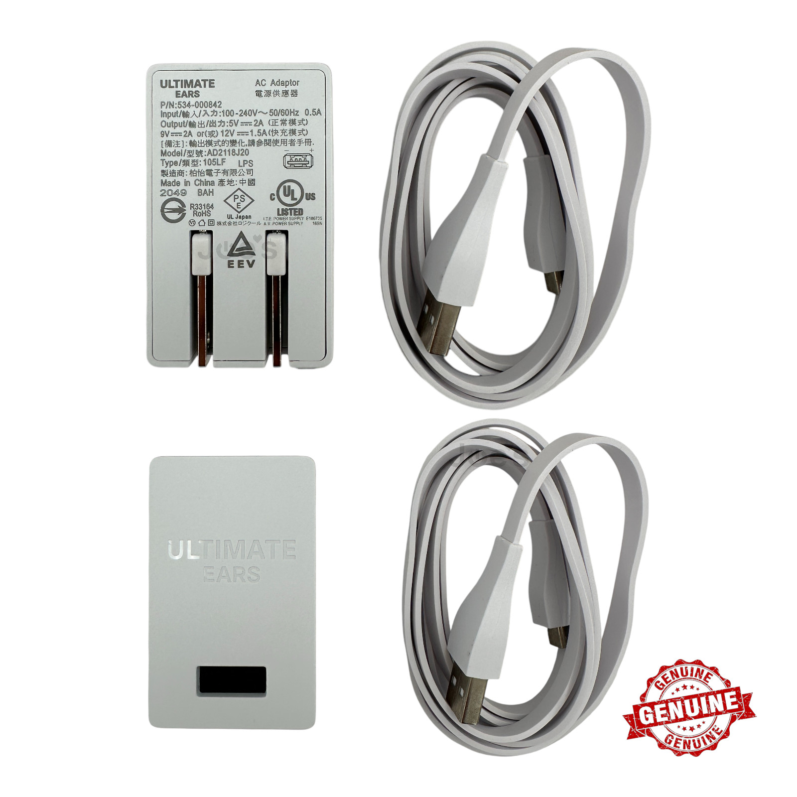 OEM UE BOOM 3 MEGABOOM 3 ROLL Speaker White 5V 2A Charger Ad
