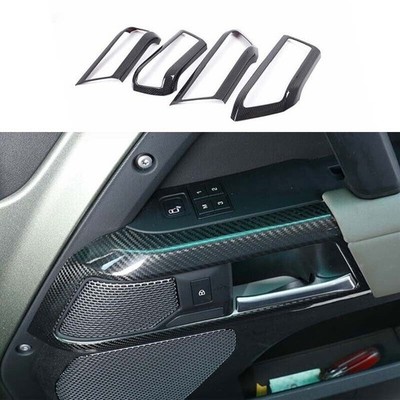 For Defender 110 2020-2022 Cover Trim 4PCS Dry Carbon Fiber Interior Door Handle