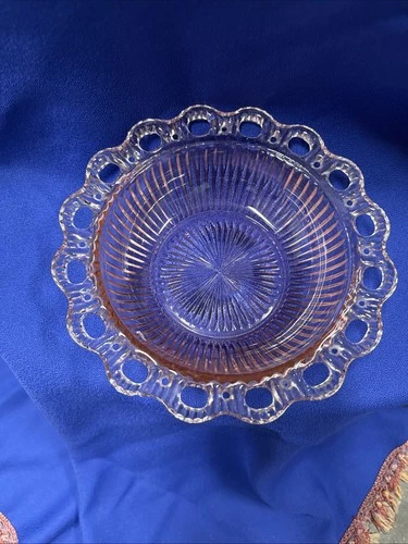 Depression Glass Anchor Hocking Old Colony Pink Lace Edge Bowl VINTAGE